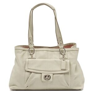 Coach Penelope Light Grey Pebbled Shoulder Bag